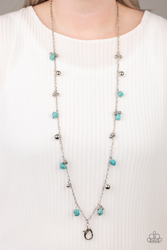 Both Feet On The Ground Lanyard - Blue