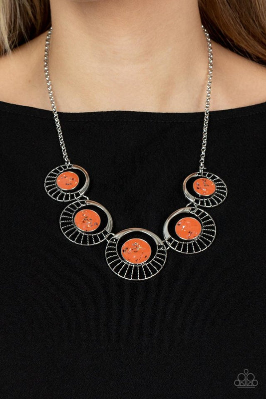 Elliptical Effervescence - orange necklace