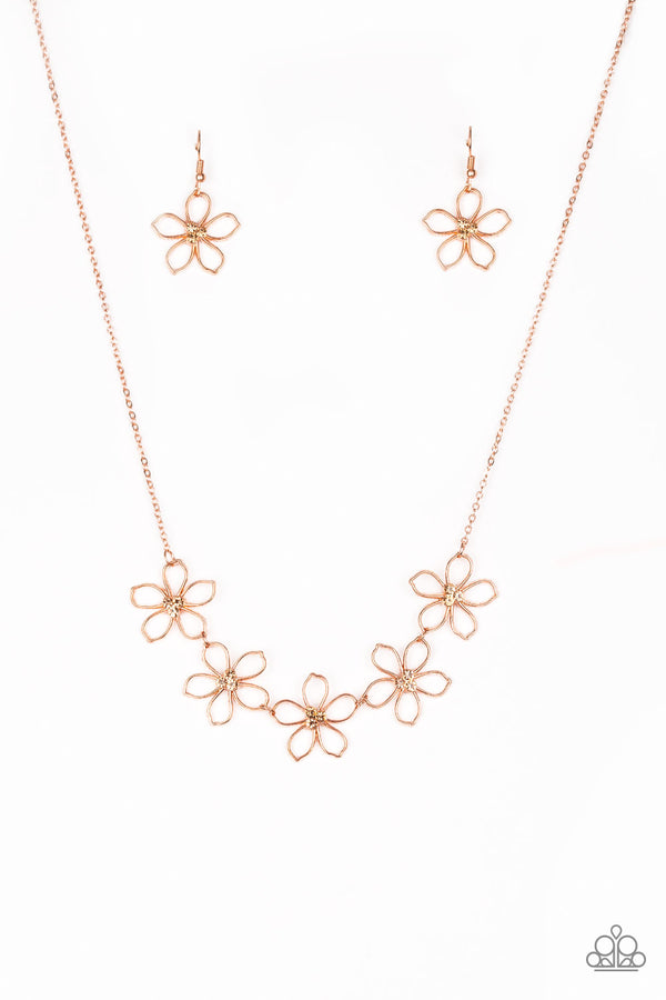 Hoppin' Hibiscus - copper necklace