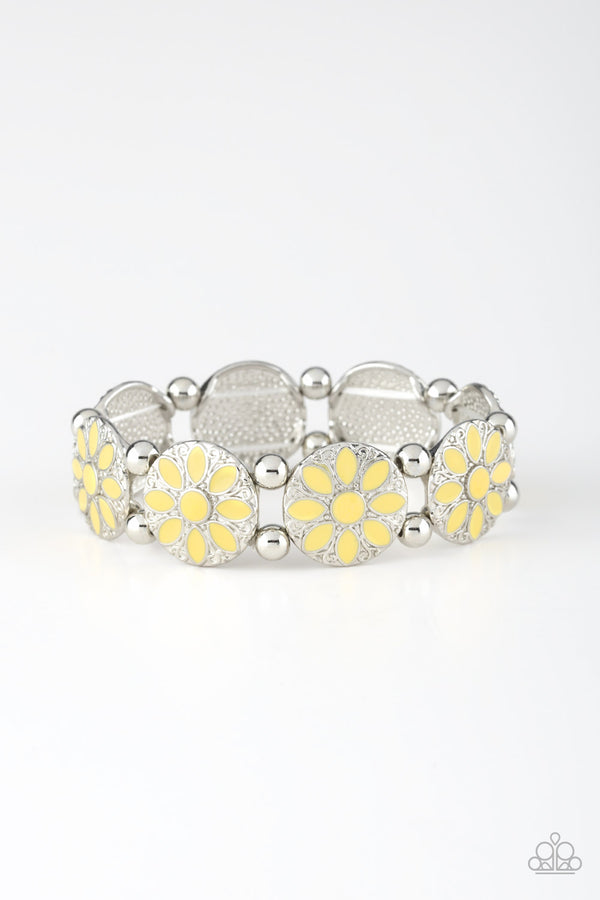 Dancing Dahlias - yellow bracelet