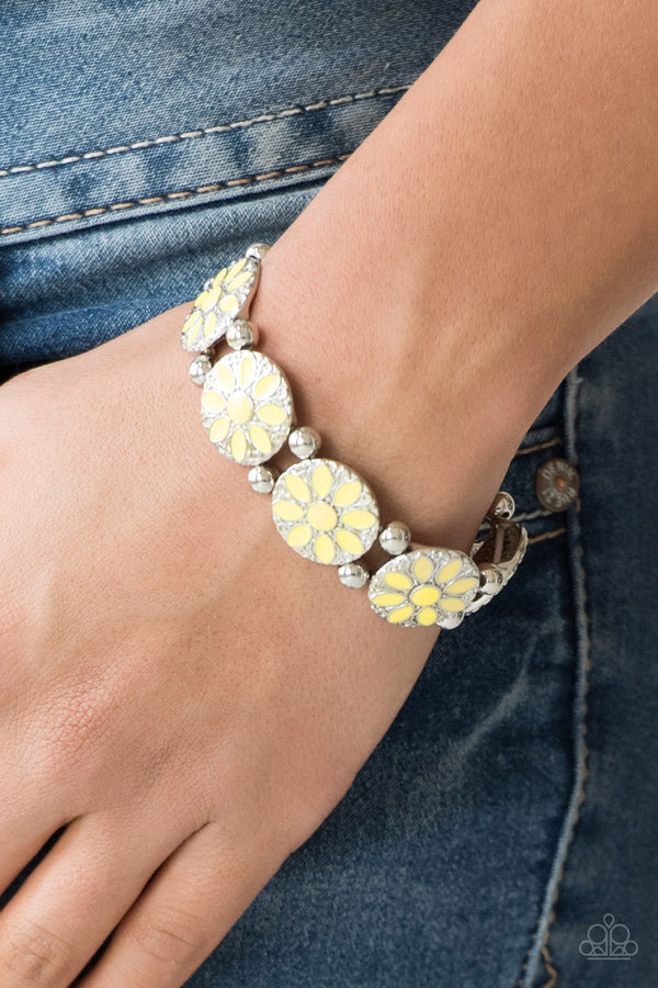 Dancing Dahlias - yellow bracelet
