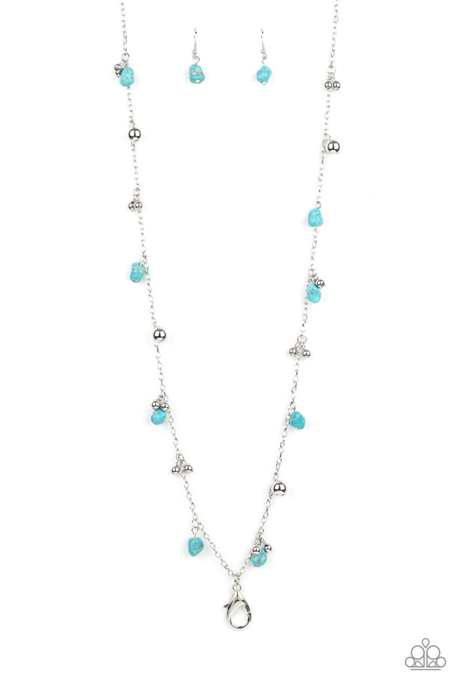 Both Feet On The Ground  Lanyard - Blue