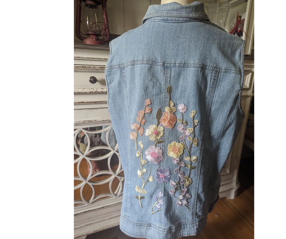 Upcycled Denim Vest -  Size 18/20