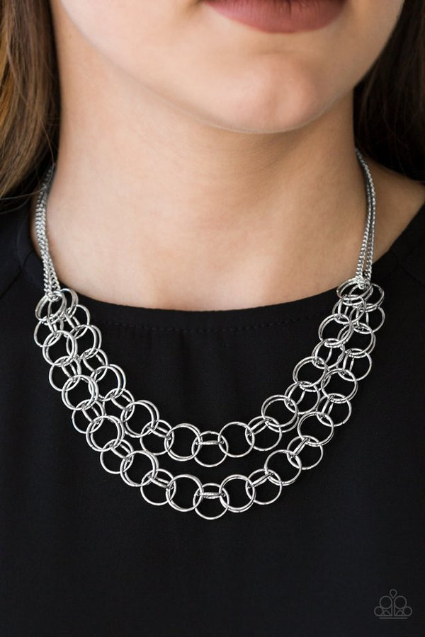 Circus Tent Tango - silver necklace