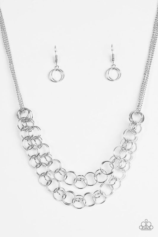 Circus Tent Tango - silver necklace